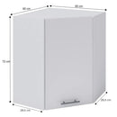 Felső sarokszekrény, fehér, jobbos, FABIANA W - 60N