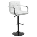 Bárszék, ekobőr fehér/fekete, FABIOLA