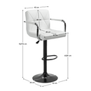 Bárszék, ekobőr fehér/fekete, FABIOLA