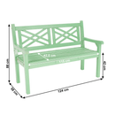 Fából készült kerti pad, neo mint, 124 cm, FABLA