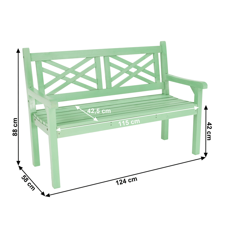Fából készült kerti pad, neo mint, 124 cm, FABLA