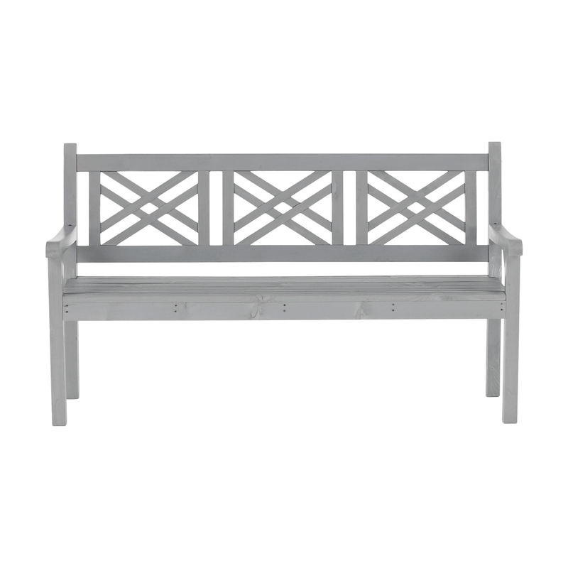 Fából készült kerti pad, szürke, 150 cm, FABLA
