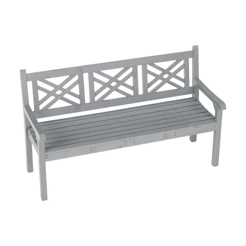 Fából készült kerti pad, szürke, 150 cm, FABLA