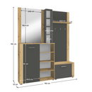 Előszobai készlet, artisan tölgy/grafit, FANDU