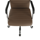 Irodai szék, textilbőr/fém, taupe/króm, FARAN