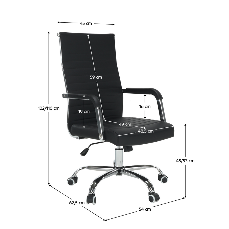 Irodai szék, textilbőr/fém, fekete/króm, FARAN
