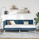 vidaXL Sarokágy keret fejtámlával Kék 80 cm x 200 cm Szövet és Plywood