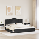 vidaXL Tárolós Ágy fejtámlával fiókkal Fekete 200 x 200 cm Faanyag
