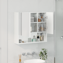 vidaXL Tükörszekrény ajtóval Magas Fényű Fehér 59 x 17 x 55 cm Faanyag