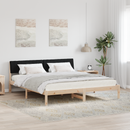vidaXL Ágykeret fejtámlával Barna és fekete 180 x 200 cm Tömör fenyőfa
