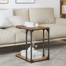 vidaXL Oldal asztal polcokkal Régi fa 50 x 35 x 52 cm Faanyag
