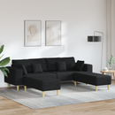 vidaXL Kanapé párnával 3 pcs Fekete szövet