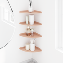 vidaXL Lebegő polc polcokkal tárolóval 4 pcs Rózsaszín 24 x 24 x 2 cm