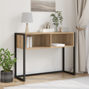vidaXL Végasztal tárolóval Művészi tölgy 100 x 36 x 75 cm Faanyag