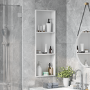 vidaXL Zuhany Niche Fehér 90 x 30 x 9,5 cm Rozsdamentes acél