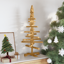 vidaXL Fából készült Karácsonyfa állvánnyal Barna 90 cm Tömör fenyőfa