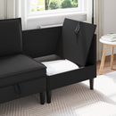 vidaXL Sarok Sofa tárolóval Fekete Bársony