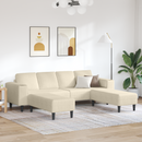 vidaXL Kanapé Krém 250 x 188 x 76 cm Bársonyos szövet