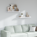 vidaXL Falpolc tárolóval 2 pcs Fehér márvány 80 x 23,5 x 4 cm Faanyag