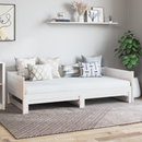 vidaXL Kihúzható nappali ágy Fehér 180 x 200 cm Tömör fenyőfa