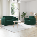 vidaXL Kanapé Szett 2 pcs Sötétzöld 138 x 78 x 80 cm Bársony