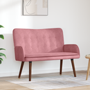 vidaXL Kétüléses Kanapé Rózsaszín 115 x 61 x 87 cm Bársony