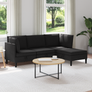 vidaXL Nappali bútor szett 4 pcs Fekete Szövet