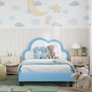 vidaXL Gyerekágy kerettel Kék 80 x 200 cm PU