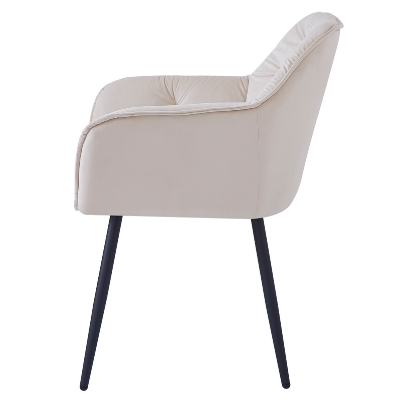 Dizájnos fotel, bézs Velvet szövet, FEDRIS NEW