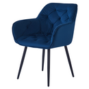 Dizájnos fotel, kék Velvet szövet, FEDRIS NEW