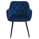 Dizájnos fotel, kék Velvet szövet, FEDRIS NEW