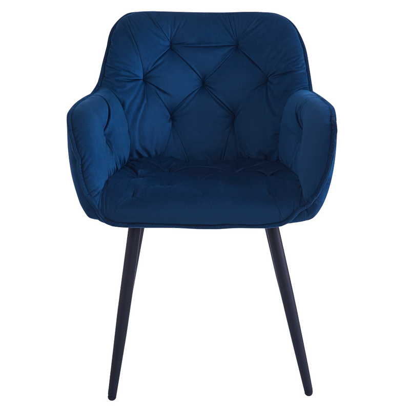 Dizájnos fotel, kék Velvet szövet, FEDRIS NEW