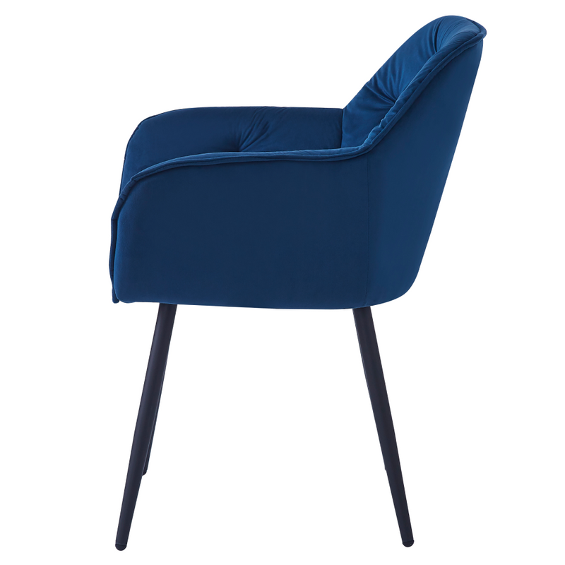Dizájnos fotel, kék Velvet szövet, FEDRIS NEW