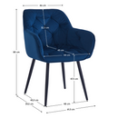 Dizájnos fotel, kék Velvet szövet, FEDRIS NEW