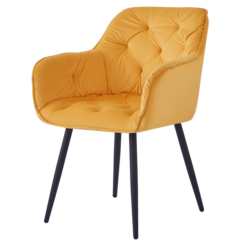 Dizájnos fotel, sárga Velvet szövet, FEDRIS NEW