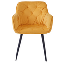 Dizájnos fotel, sárga Velvet szövet, FEDRIS NEW