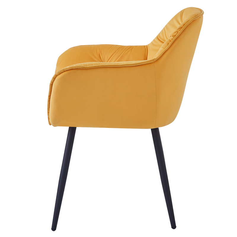 Dizájnos fotel, sárga Velvet szövet, FEDRIS NEW