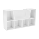 Gyerekkönyvtár ülőhellyel, fehér/szürke, FERIA