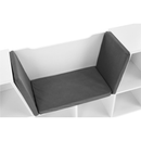 Gyerekkönyvtár ülőhellyel, fehér/szürke, FERIA