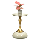 Kisasztal, fehér Ivory/arany, FEJ