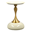 Kisasztal, fehér Ivory/arany, FEJ