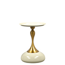 Kisasztal, fehér Ivory/arany, FEJ