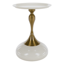Kisasztal, fehér Ivory/arany, FEJ