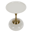 Kisasztal, fehér Ivory/arany, FEJ