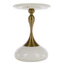 Kisasztal, fehér Ivory/arany, FEJ