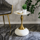 Kisasztal, fehér Ivory/arany, FEJ