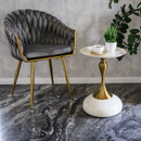 Kisasztal, fehér Ivory/arany, FEJ