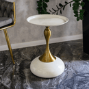 Kisasztal, fehér Ivory/arany, FEJ