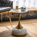 Kisasztal, fehér Ivory/arany, FEJ