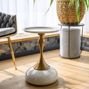 Kisasztal, fehér Ivory/arany, FEJ